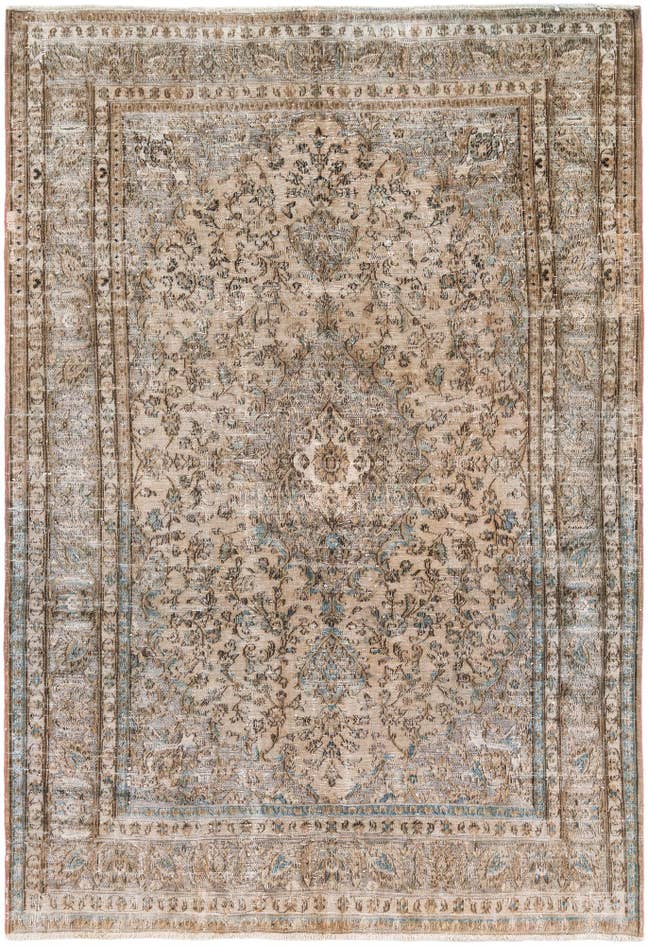 Detail image of 195cm x 285cm Hand Knotted Ultra Vintage Persian Wool Rug