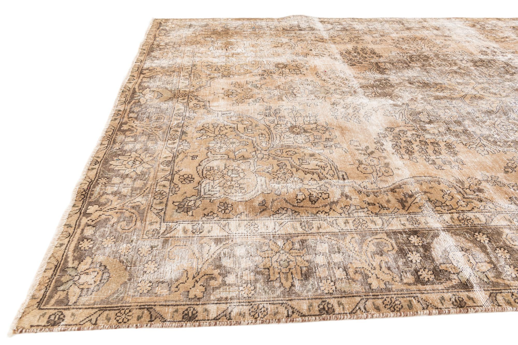 6' 4 x 9' 4 Hand Knotted Ultra Vintage Persian Wool Rug