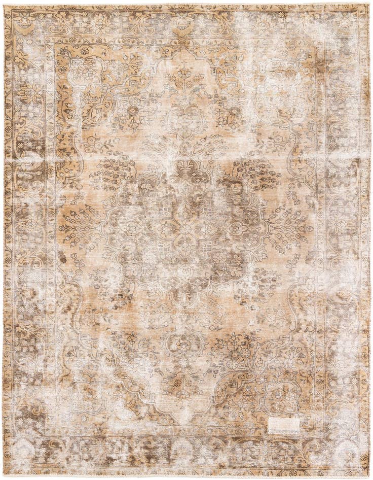 Detail image of 6' 4 x 9' 4 Hand Knotted Ultra Vintage Persian Wool Rug