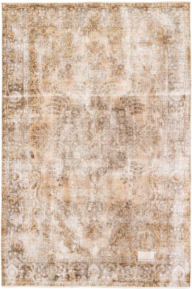 Detail image of 6' 4 x 9' 4 Hand Knotted Ultra Vintage Persian Wool Rug