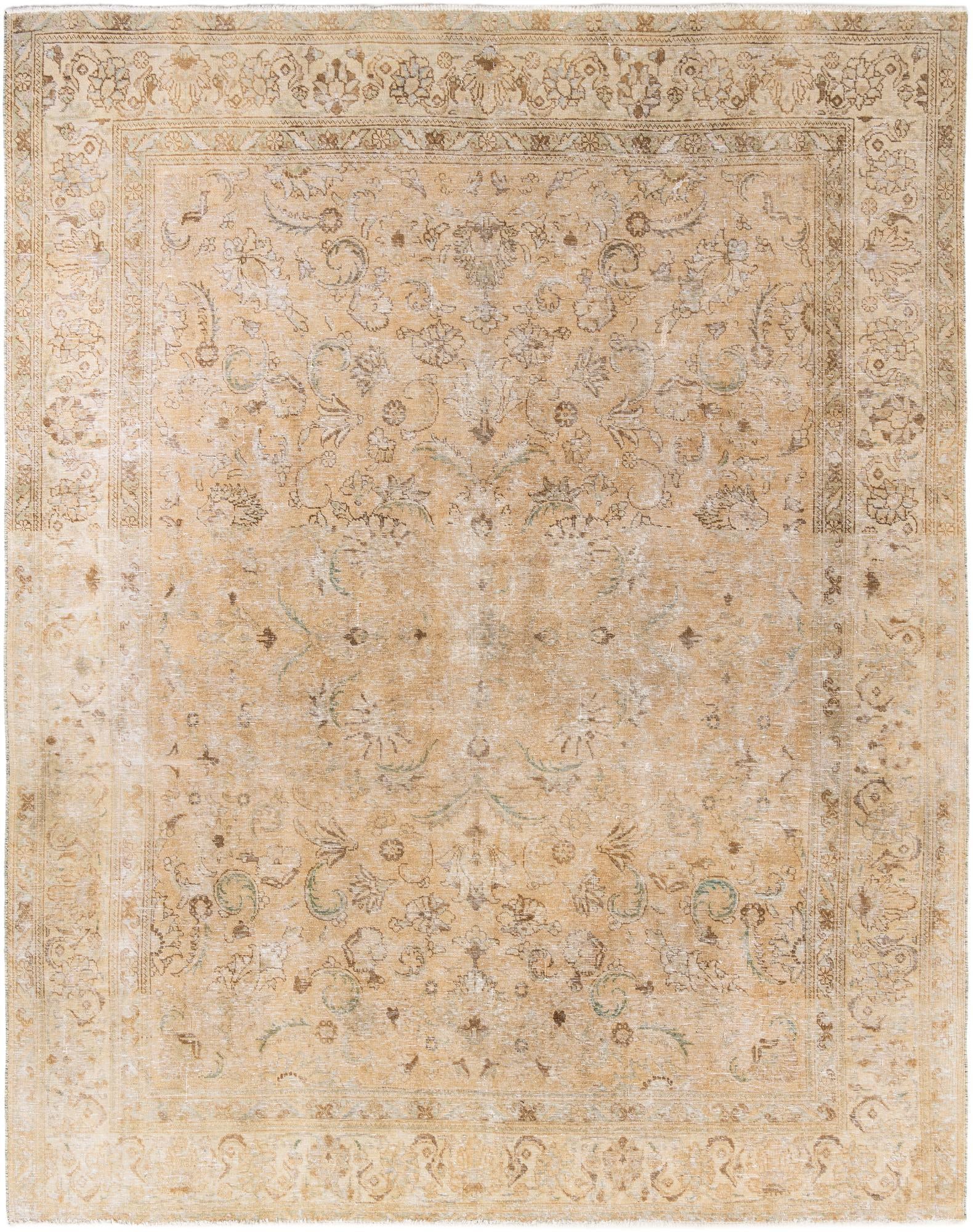 10' x 12' 8 Hand Knotted Ultra Vintage Persian Wool Rug