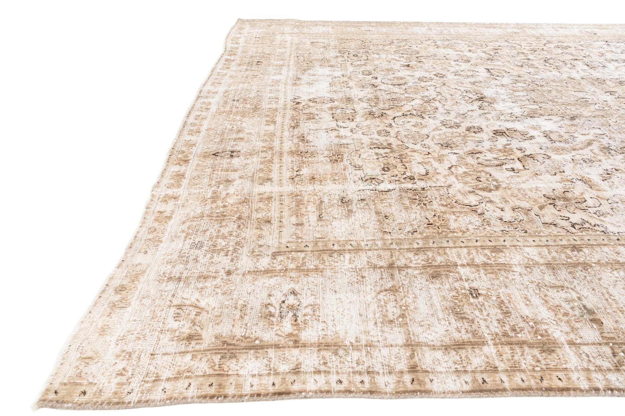 9' 2 x 12' 6 Hand Knotted Ultra Vintage Persian Wool Rug