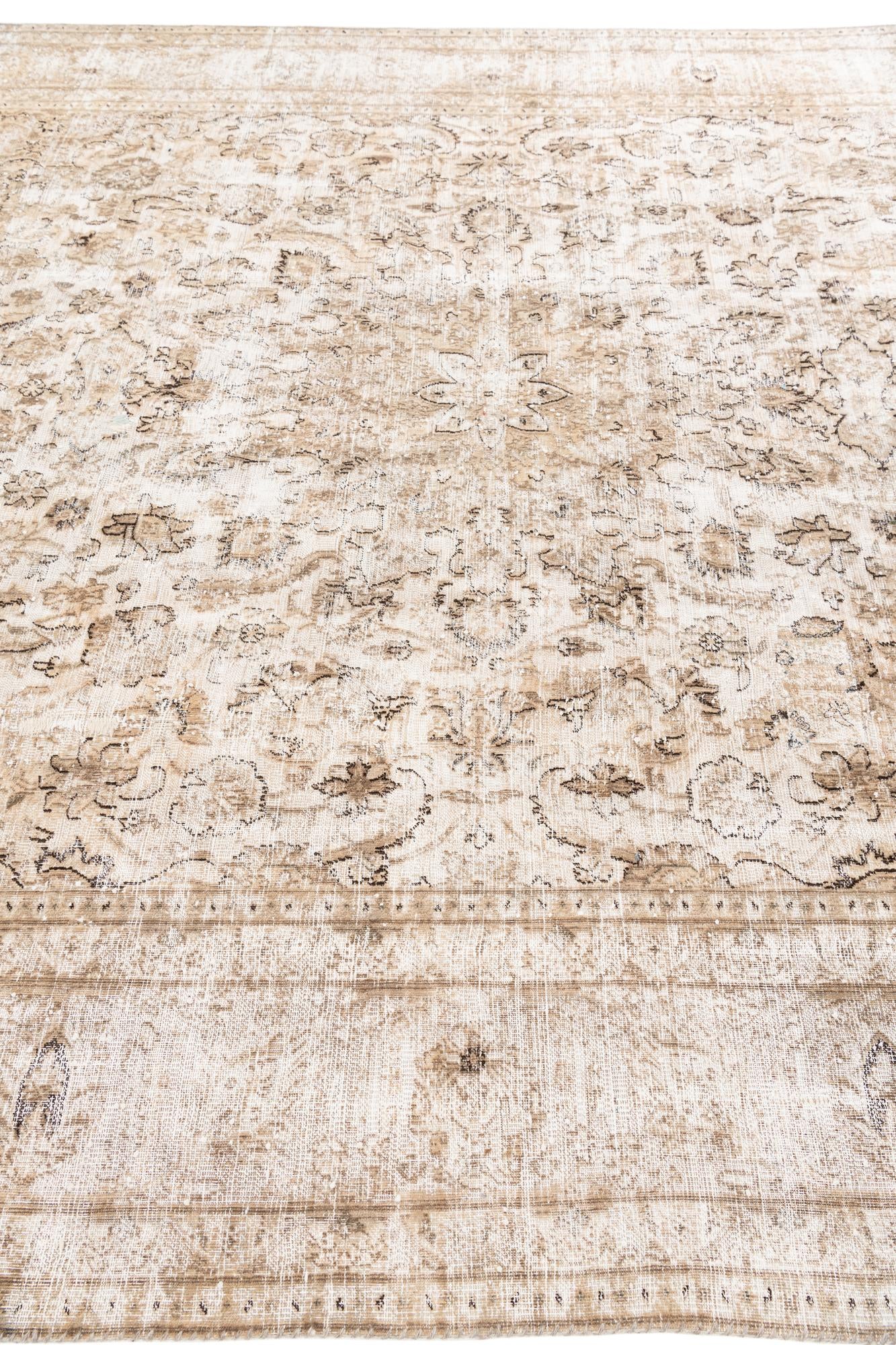 9' 2 x 12' 6 Hand Knotted Ultra Vintage Persian Wool Rug