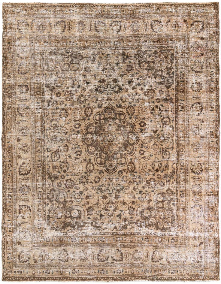 Detail image of 8' 2 x 10' 9 Hand Knotted Ultra Vintage Persian Wool Rug