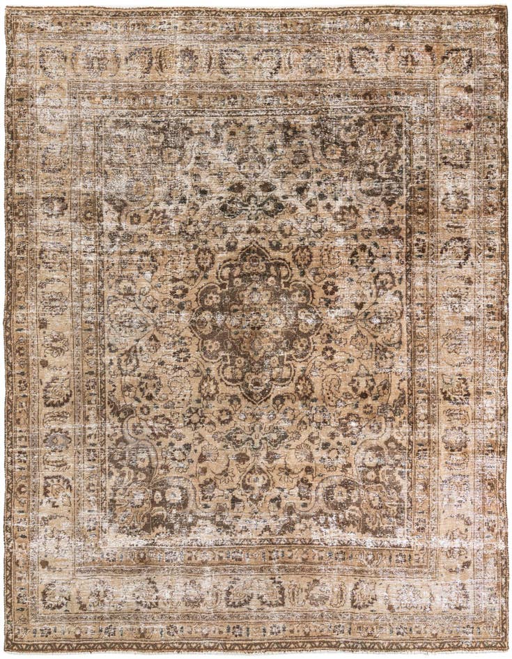 Detail image of 8' 2 x 10' 9 Hand Knotted Ultra Vintage Persian Wool Rug