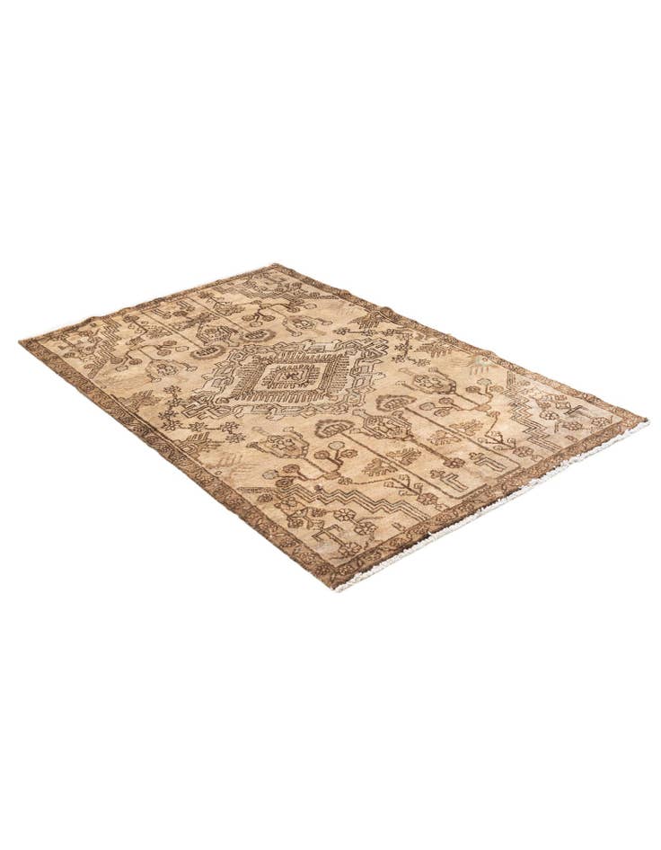 Detail image of 3' 7 x 6'  Hand Knotted Ultra Vintage Persian Wool Rug