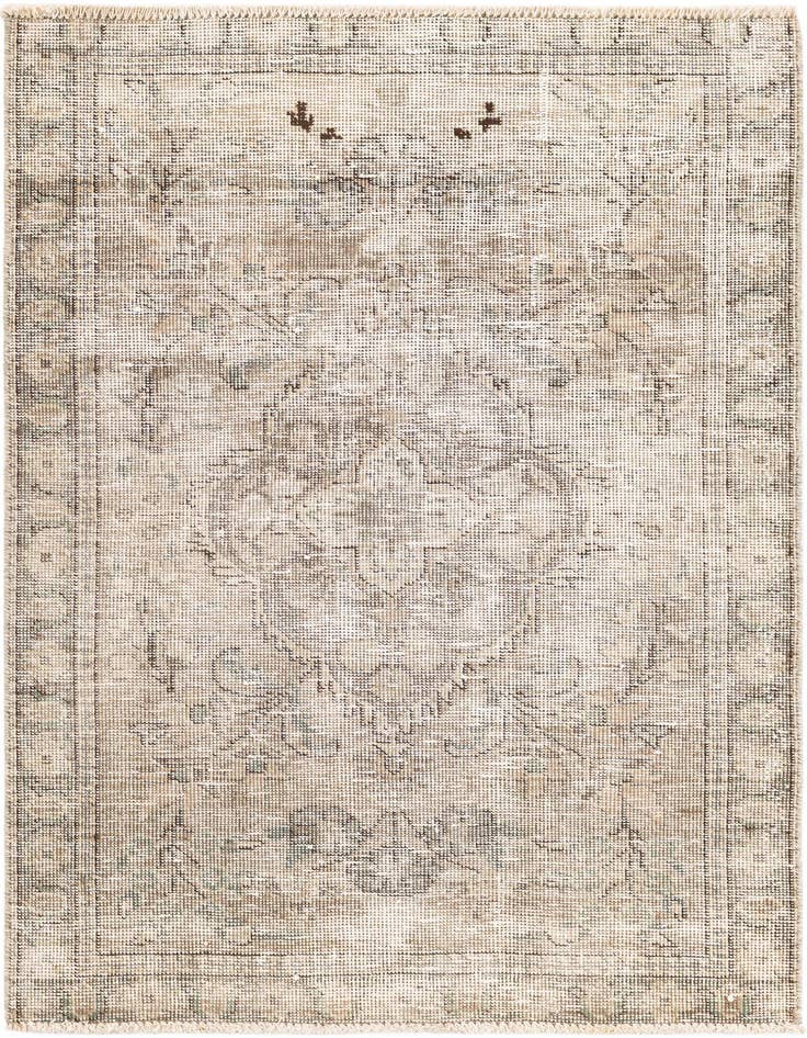 Detail image of 3' 2 x 4' 4 Hand Knotted Ultra Vintage Persian Wool Rug
