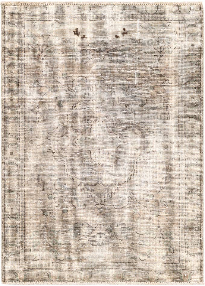 Detail image of 3' 2 x 4' 4 Hand Knotted Ultra Vintage Persian Wool Rug