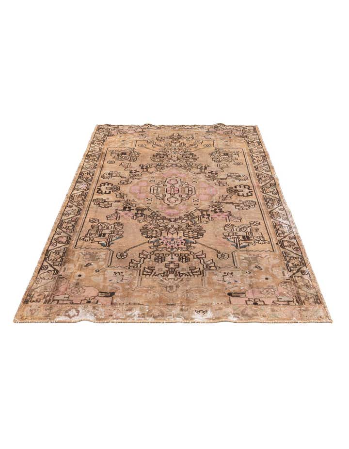 4' 5 x 6' 8 Hand Knotted Ultra Vintage Persian Wool Rug