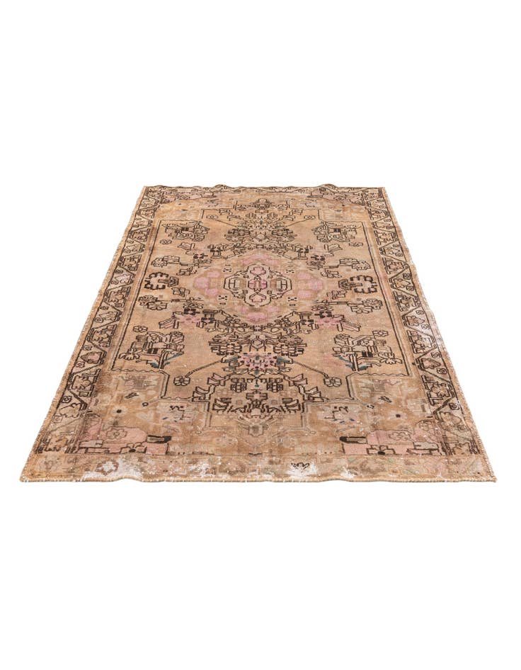 Detail image of 4' 5 x 6' 8 Hand Knotted Ultra Vintage Persian Wool Rug