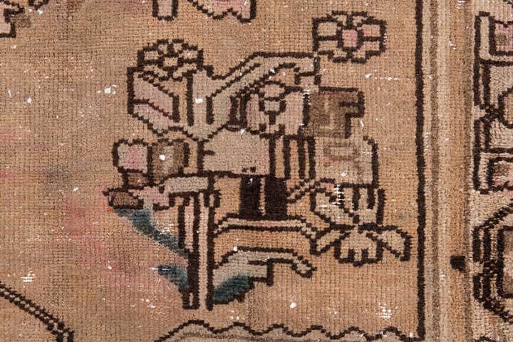 4' 5 x 6' 8 Hand Knotted Ultra Vintage Persian Wool Rug