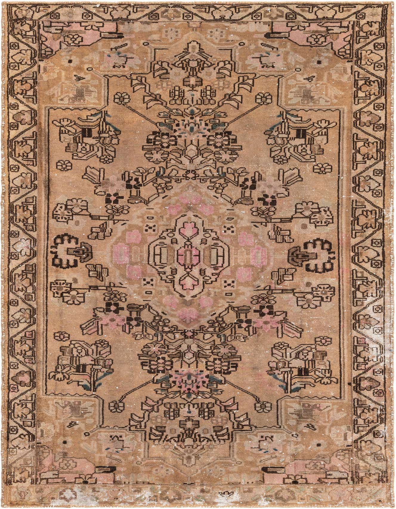 Primary image 4' 5 x 6' 8  Hand Knotted Ultra Vintage Persian Wool Rug