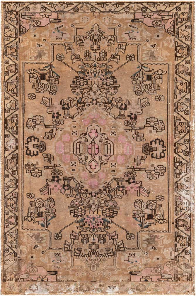 4' 5 x 6' 8 Hand Knotted Ultra Vintage Persian Wool Rug