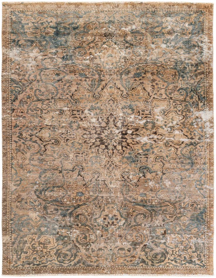 Detail image of 5' 3 x 8' 10 Hand Knotted Ultra Vintage Persian Wool Rug