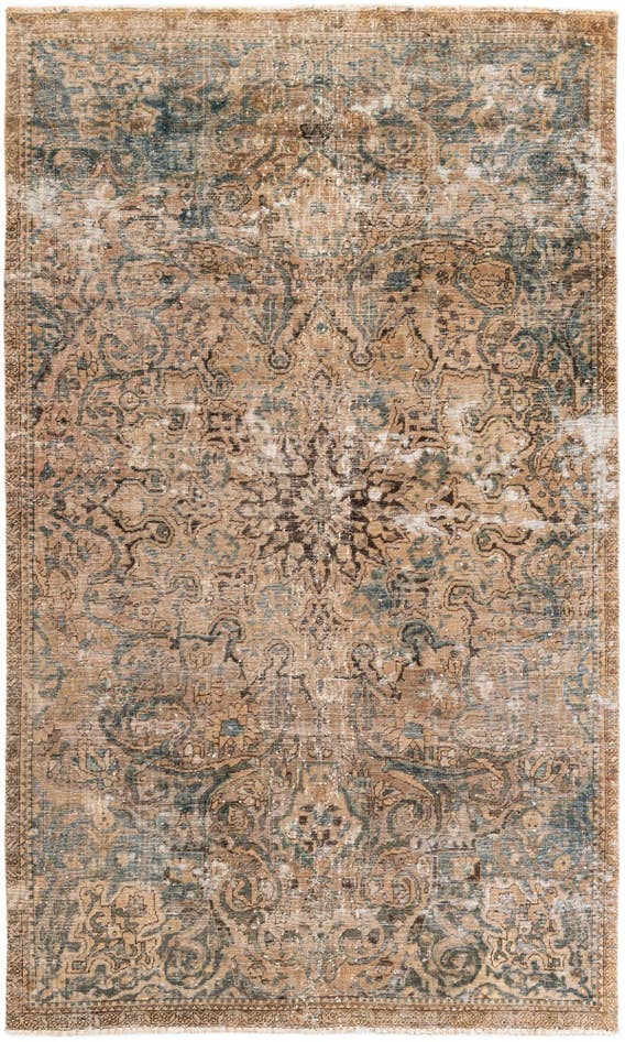 Detail image of 5' 3 x 8' 10 Hand Knotted Ultra Vintage Persian Wool Rug