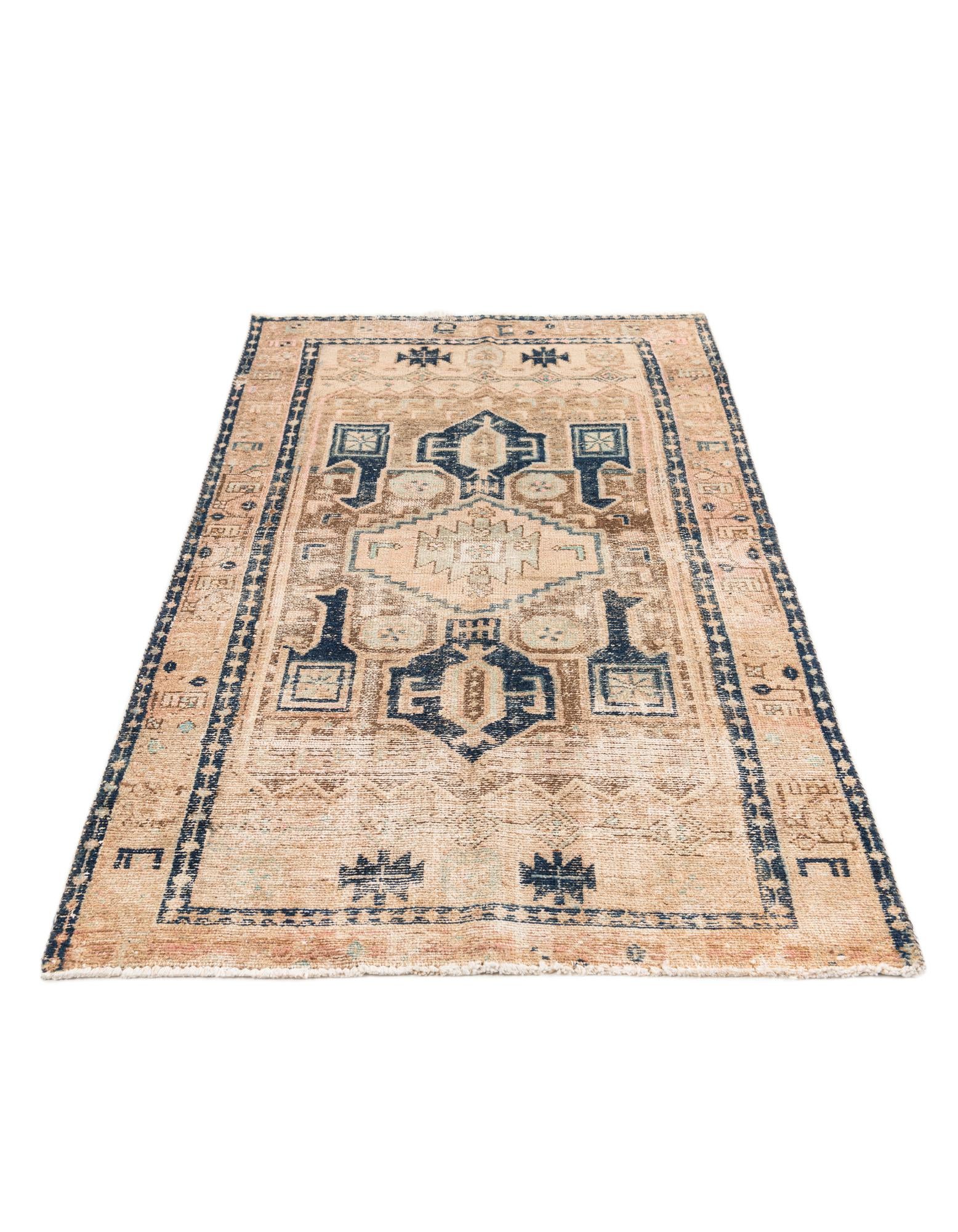 3' 8 x 6' 6 Hand Knotted Ultra Vintage Persian Wool Rug