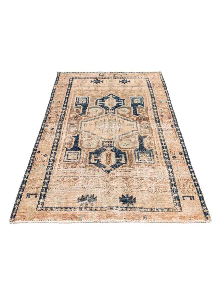 3' 8 x 6' 6 Hand Knotted Ultra Vintage Persian Wool Rug