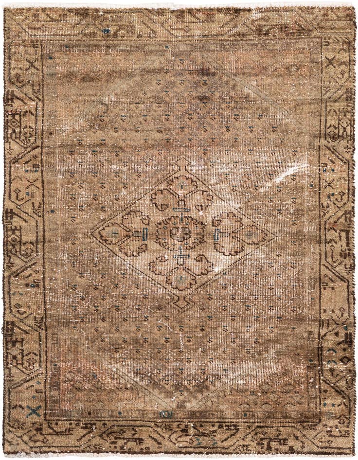 Detail image of 3' x 4' 9 Hand Knotted Ultra Vintage Persian Wool Rug