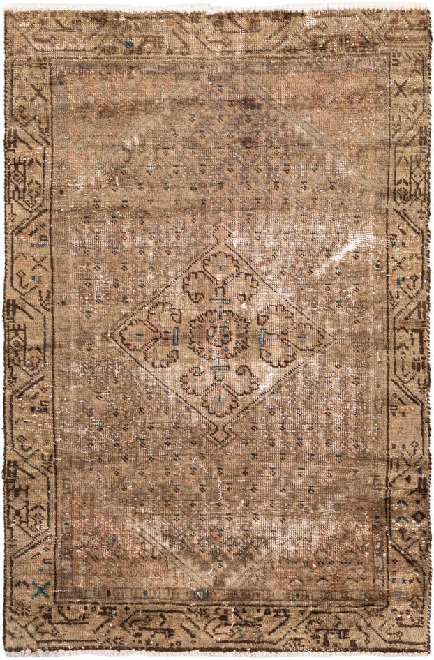 Detail image of 3' x 4' 9 Hand Knotted Ultra Vintage Persian Wool Rug
