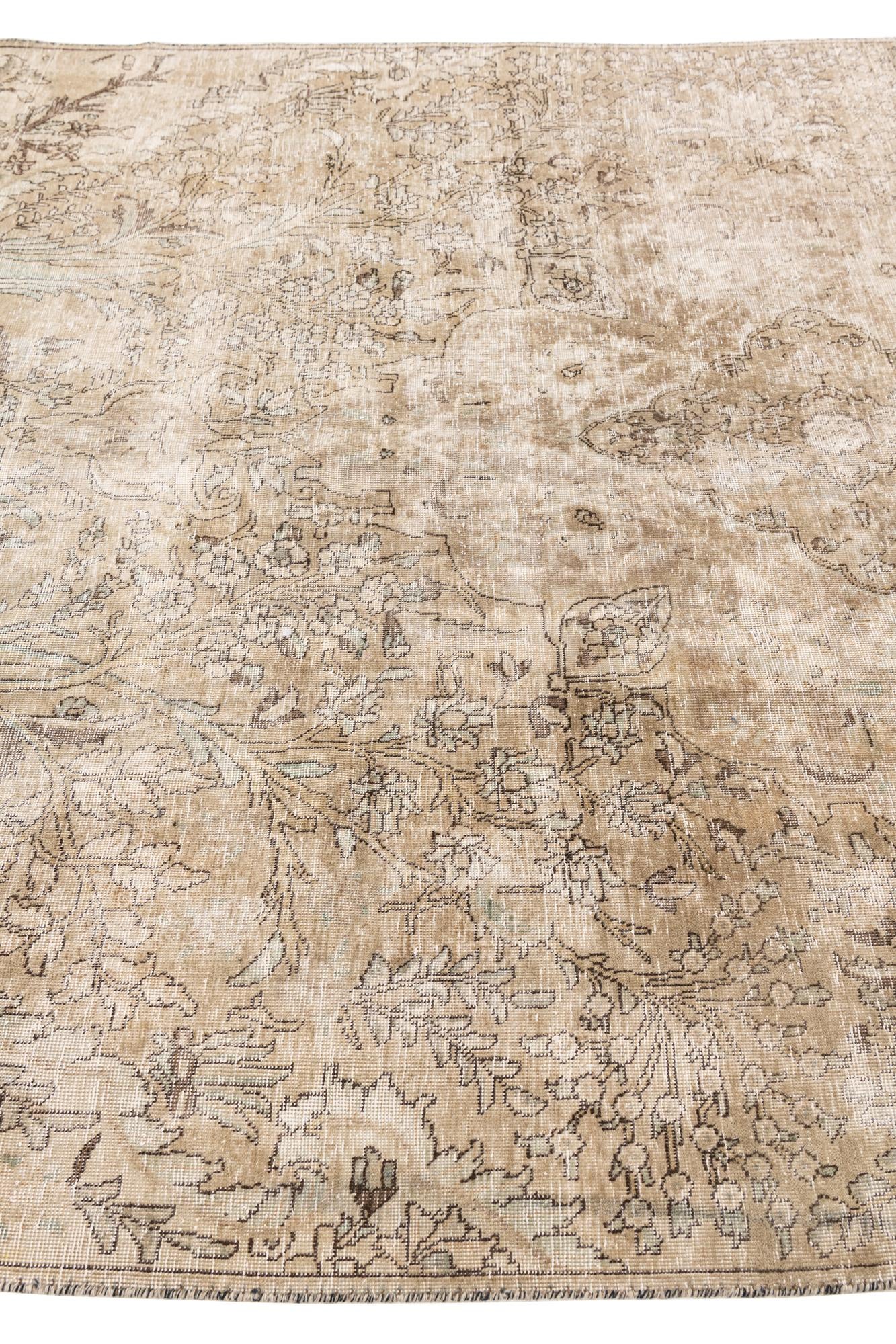 6' 10 x 10' Hand Knotted Ultra Vintage Persian Wool Rug