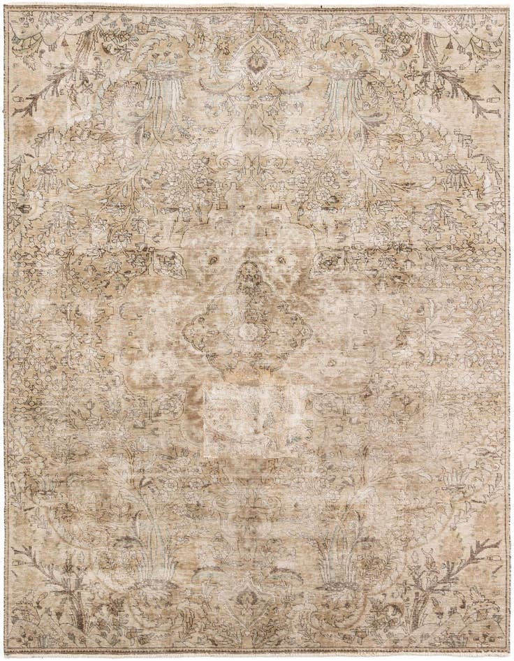 Detail image of 6' 10 x 10' Hand Knotted Ultra Vintage Persian Wool Rug