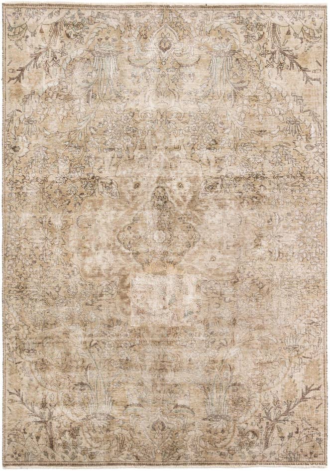 Detail image of 6' 10 x 10' Hand Knotted Ultra Vintage Persian Wool Rug