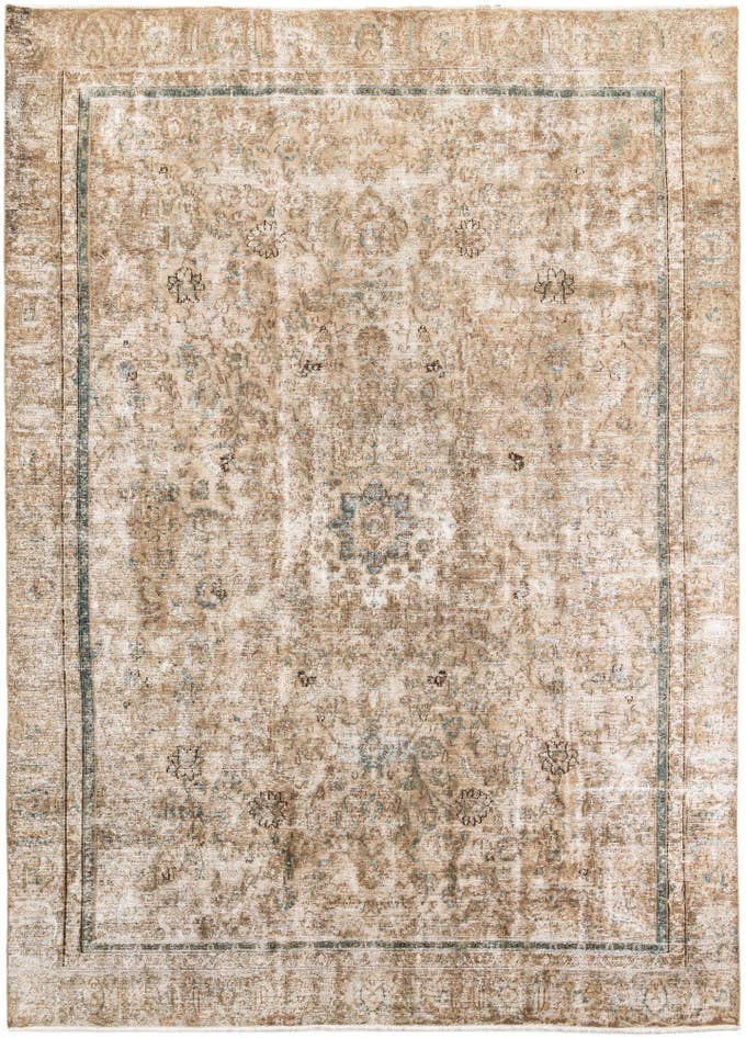 Detail image of 8' 8 x 12' 2 Hand Knotted Ultra Vintage Persian Wool Rug