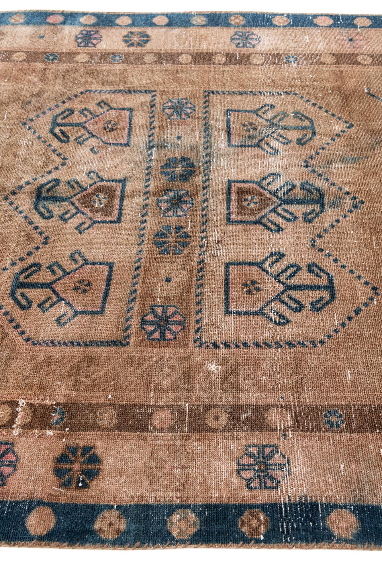 5' 2 x 8' 4 Hand Knotted Ultra Vintage Persian Wool Rug