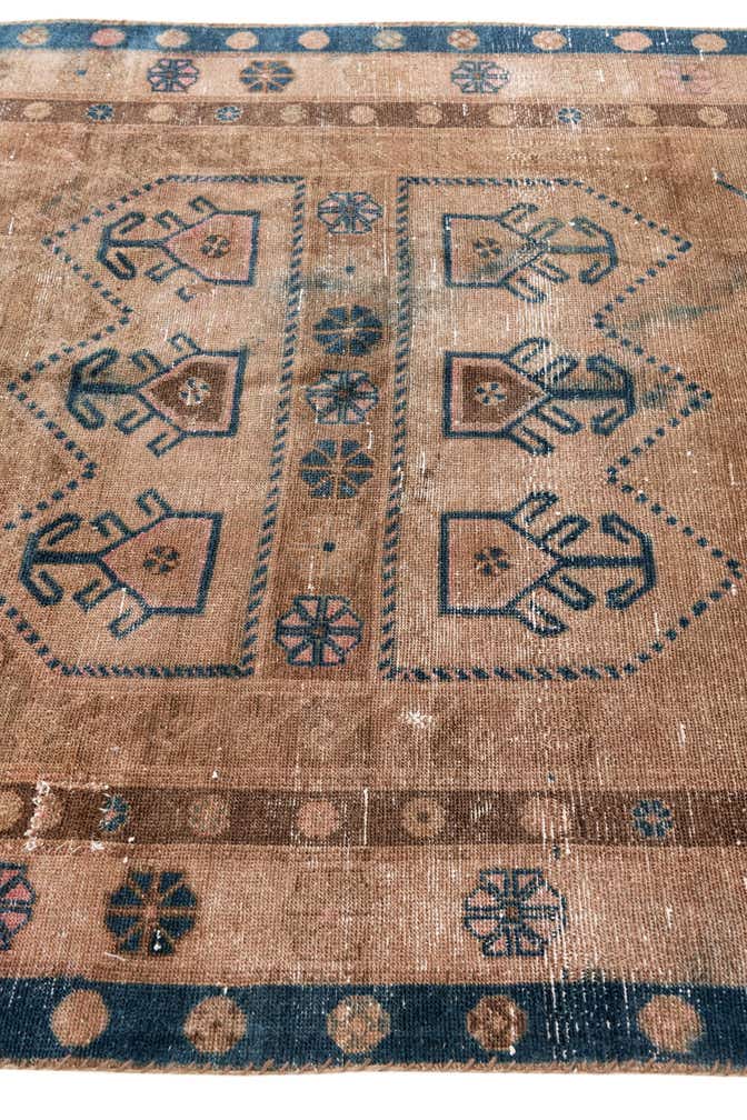 5' 2 x 8' 4 Hand Knotted Ultra Vintage Persian Wool Rug