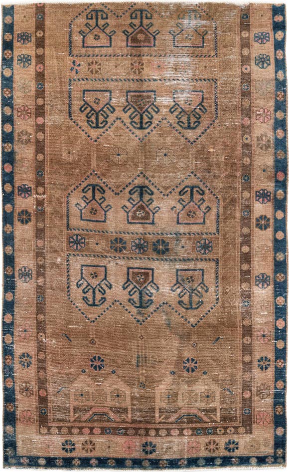 Detail image of 5' 2 x 8' 4 Hand Knotted Ultra Vintage Persian Wool Rug