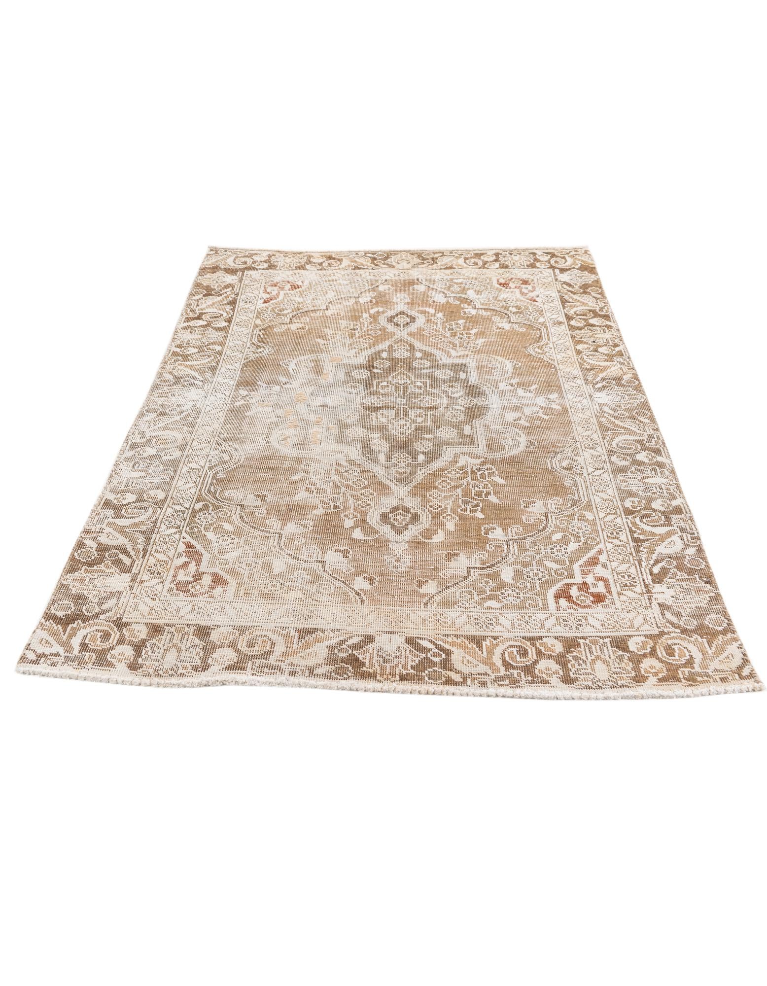 3' 10 x 5' 8 Hand Knotted Ultra Vintage Persian Wool Rug