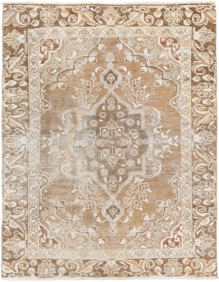 Detail image of 3' 10 x 5' 8 Hand Knotted Ultra Vintage Persian Wool Rug