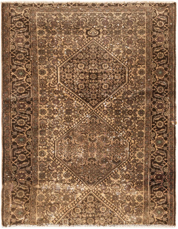 Detail image of 2' 8 x 4' 3 Hand Knotted Ultra Vintage Persian Wool Rug