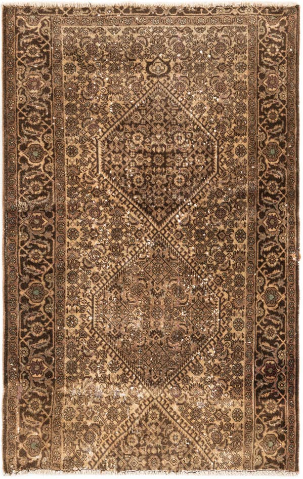 Detail image of 2' 8 x 4' 3 Hand Knotted Ultra Vintage Persian Wool Rug