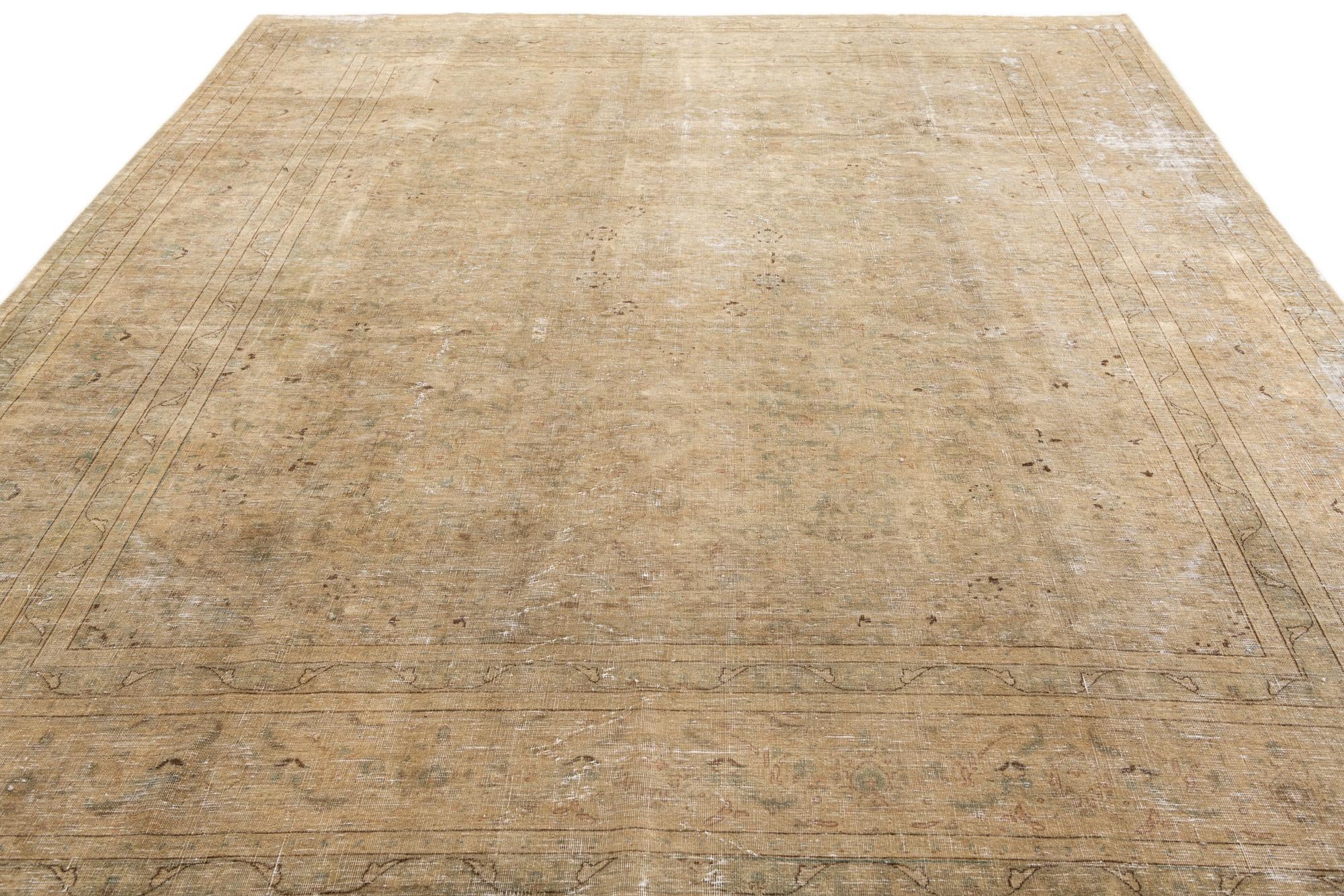 9' 8 x 12' 6 Hand Knotted Ultra Vintage Persian Wool Rug