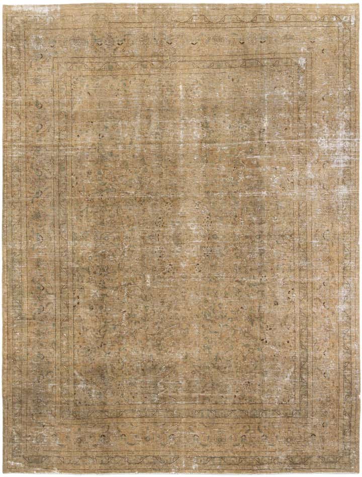 9' 8 x 12' 6 Hand Knotted Ultra Vintage Persian Wool Rug