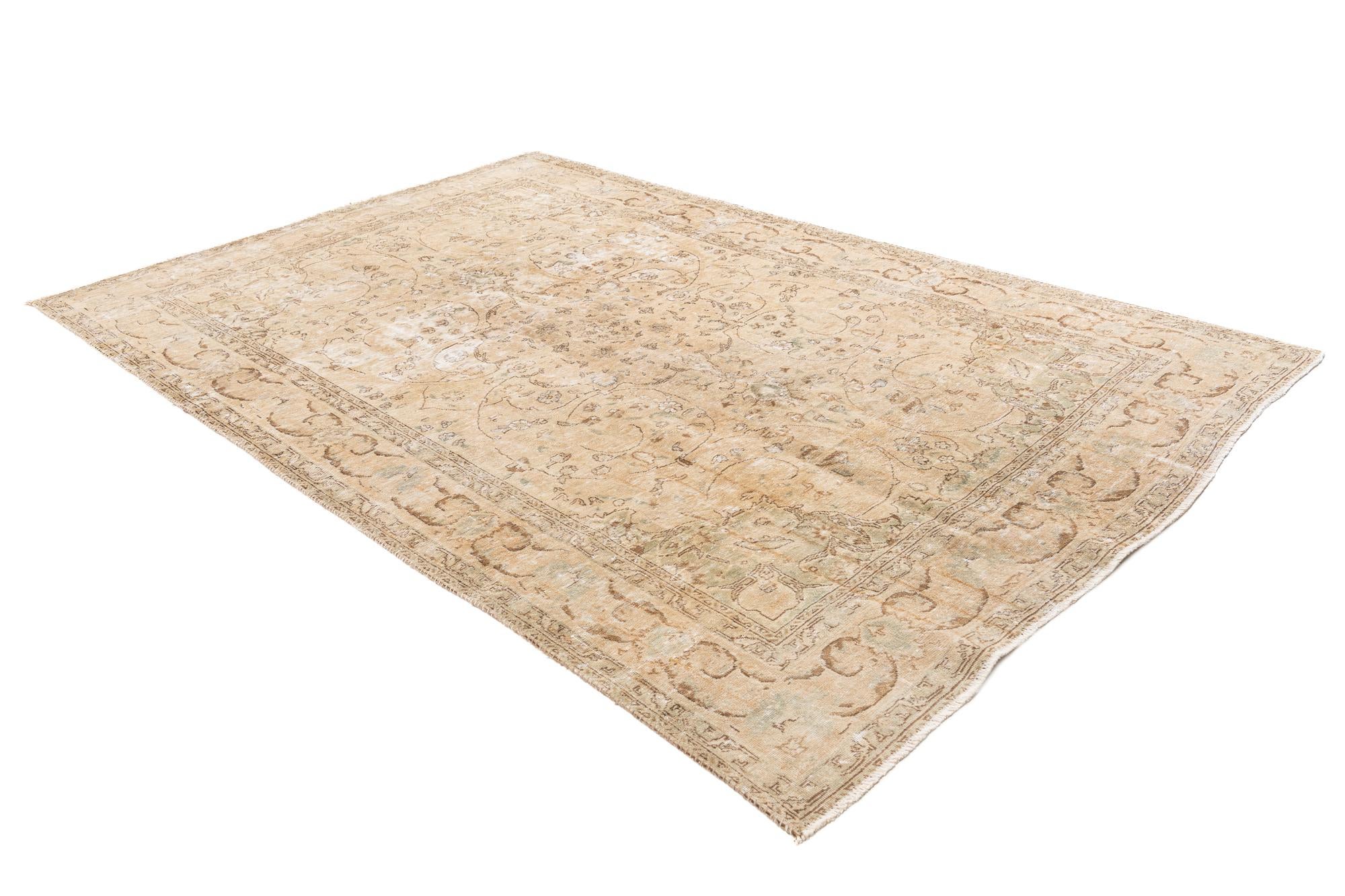 6' 6 x 10' Hand Knotted Ultra Vintage Persian Wool Rug
