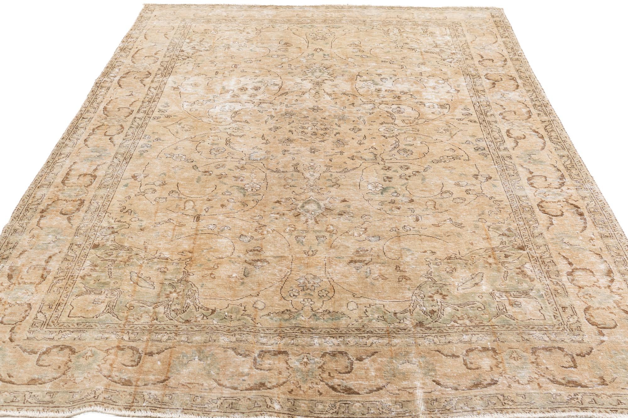 6' 6 x 10' Hand Knotted Ultra Vintage Persian Wool Rug