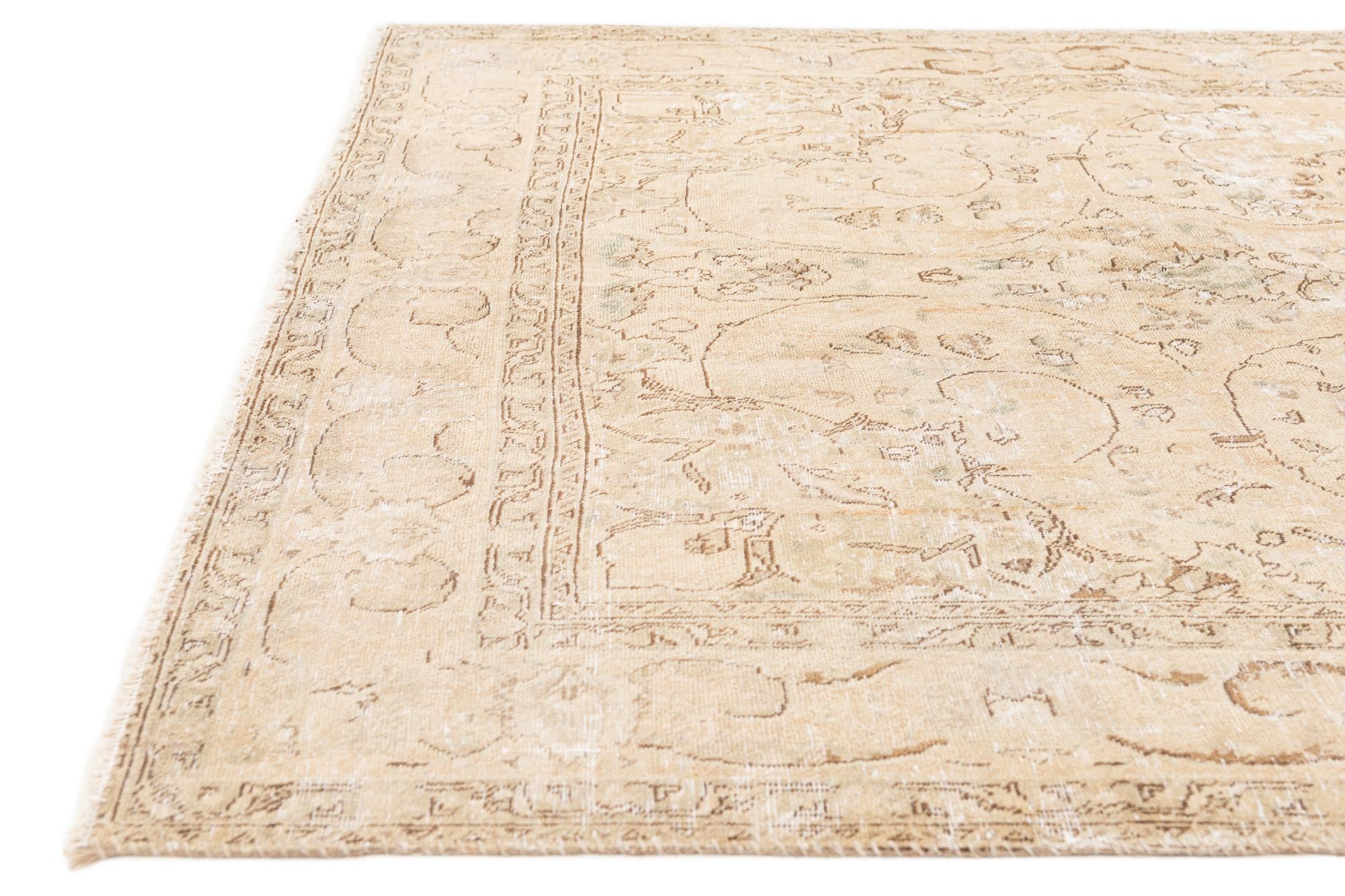 6' 6 x 10' Hand Knotted Ultra Vintage Persian Wool Rug