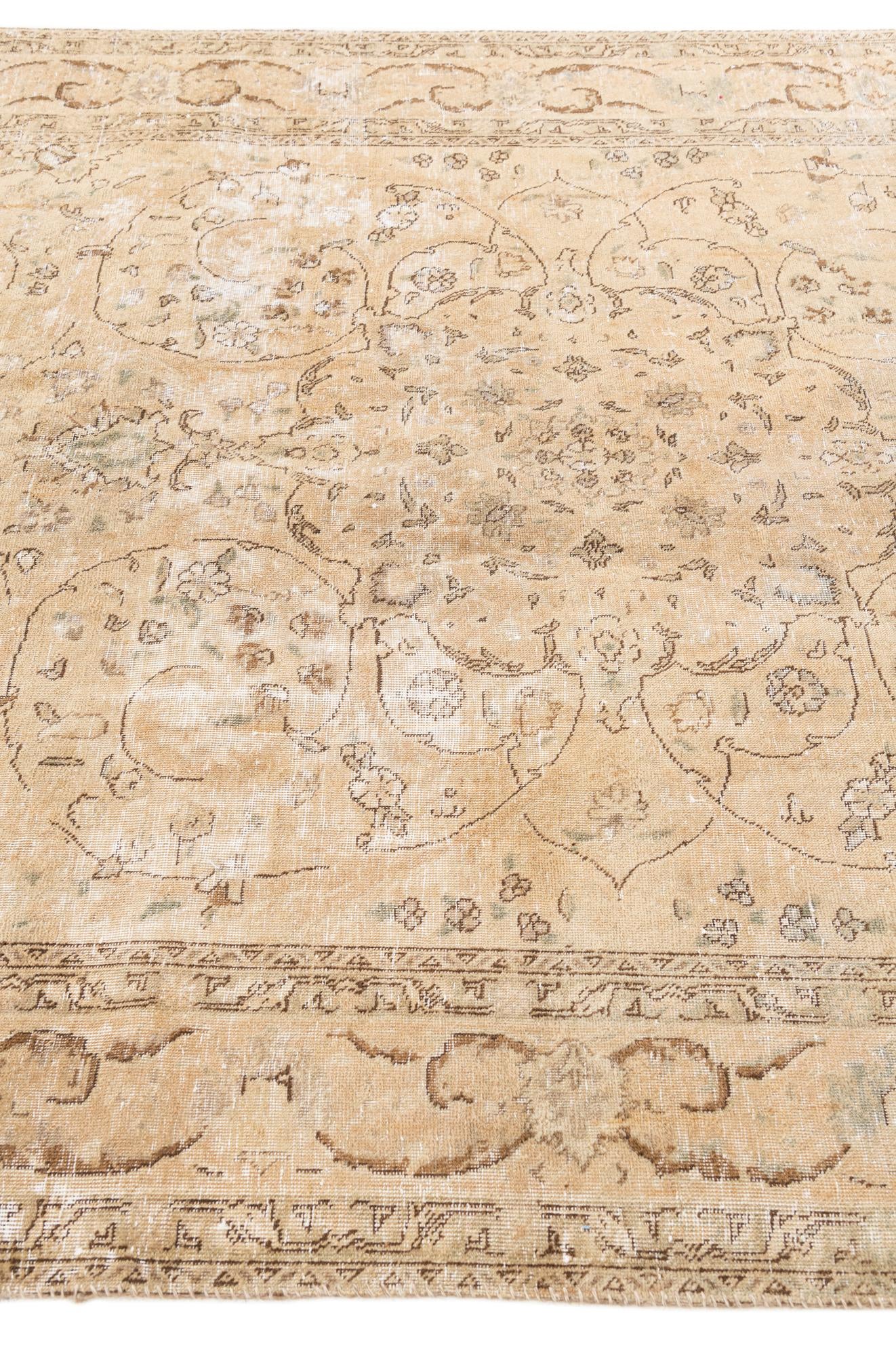 6' 6 x 10' Hand Knotted Ultra Vintage Persian Wool Rug