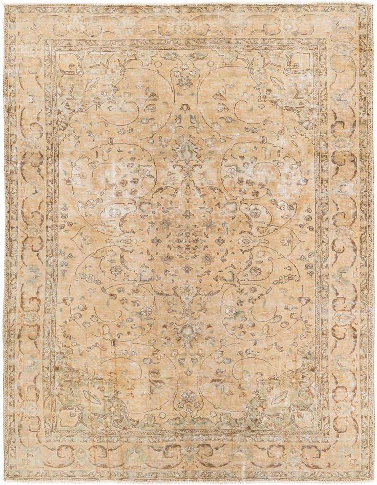 Detail image of 6' 6 x 10' Hand Knotted Ultra Vintage Persian Wool Rug