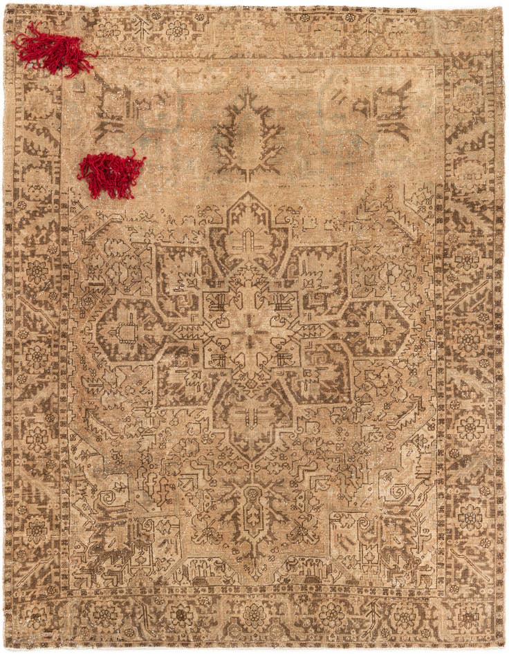 Detail image of 7' 8 x 9' 5 Hand Knotted Ultra Vintage Persian Wool Rug