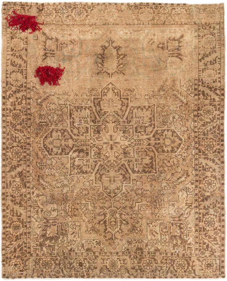 Detail image of 7' 8 x 9' 5 Hand Knotted Ultra Vintage Persian Wool Rug