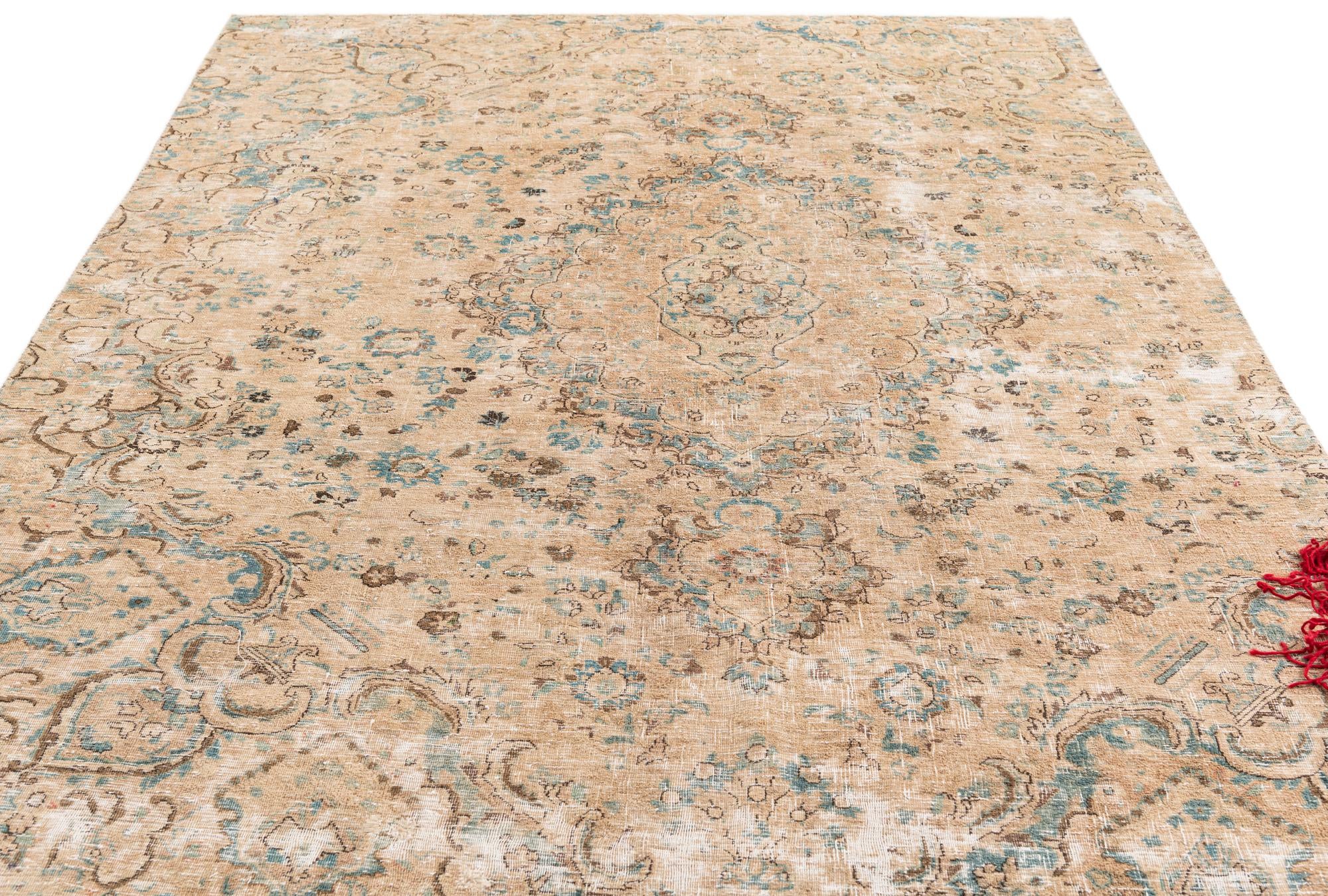 6' 10 x 10' 6 Hand Knotted Ultra Vintage Persian Wool Rug