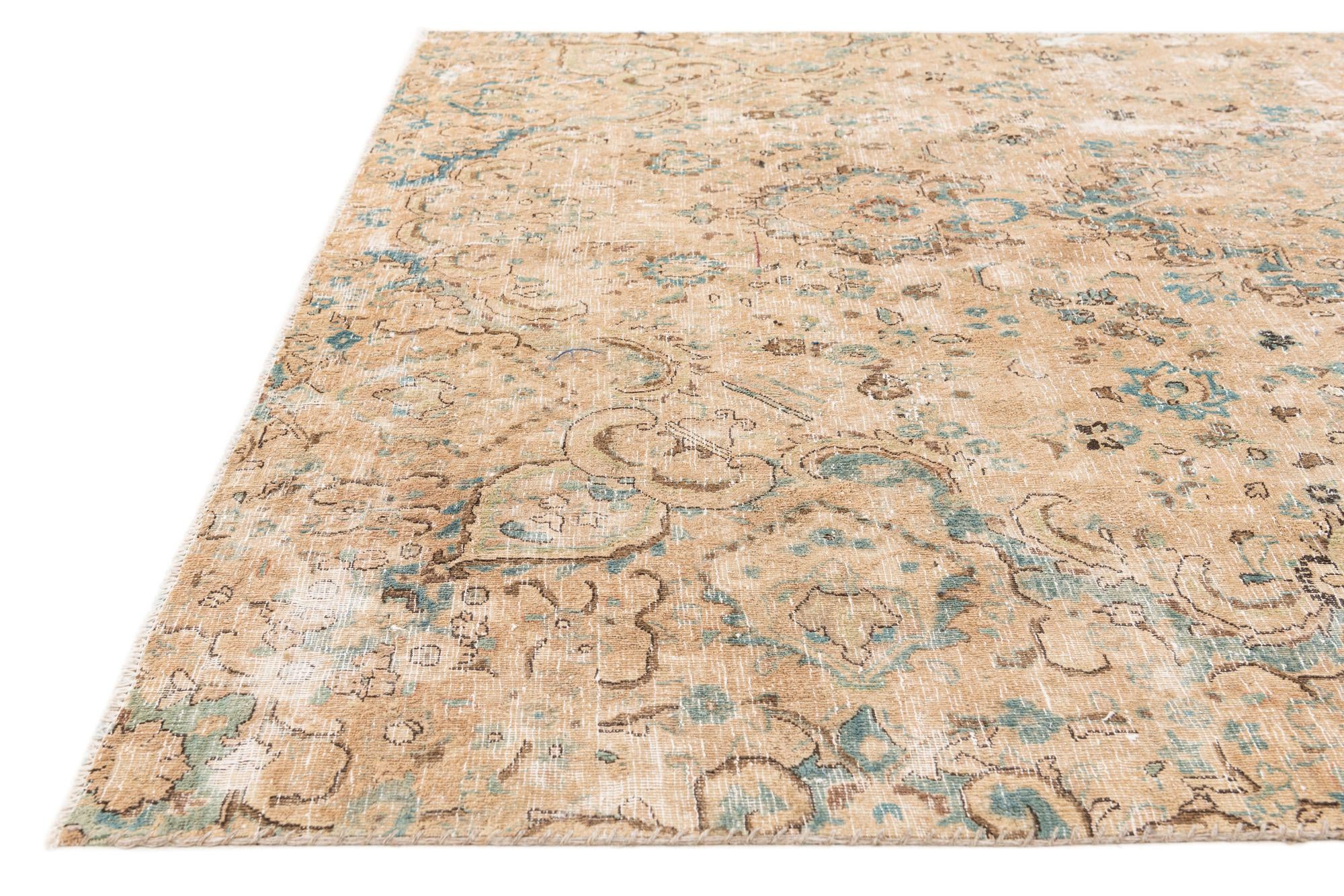 6' 10 x 10' 6 Hand Knotted Ultra Vintage Persian Wool Rug