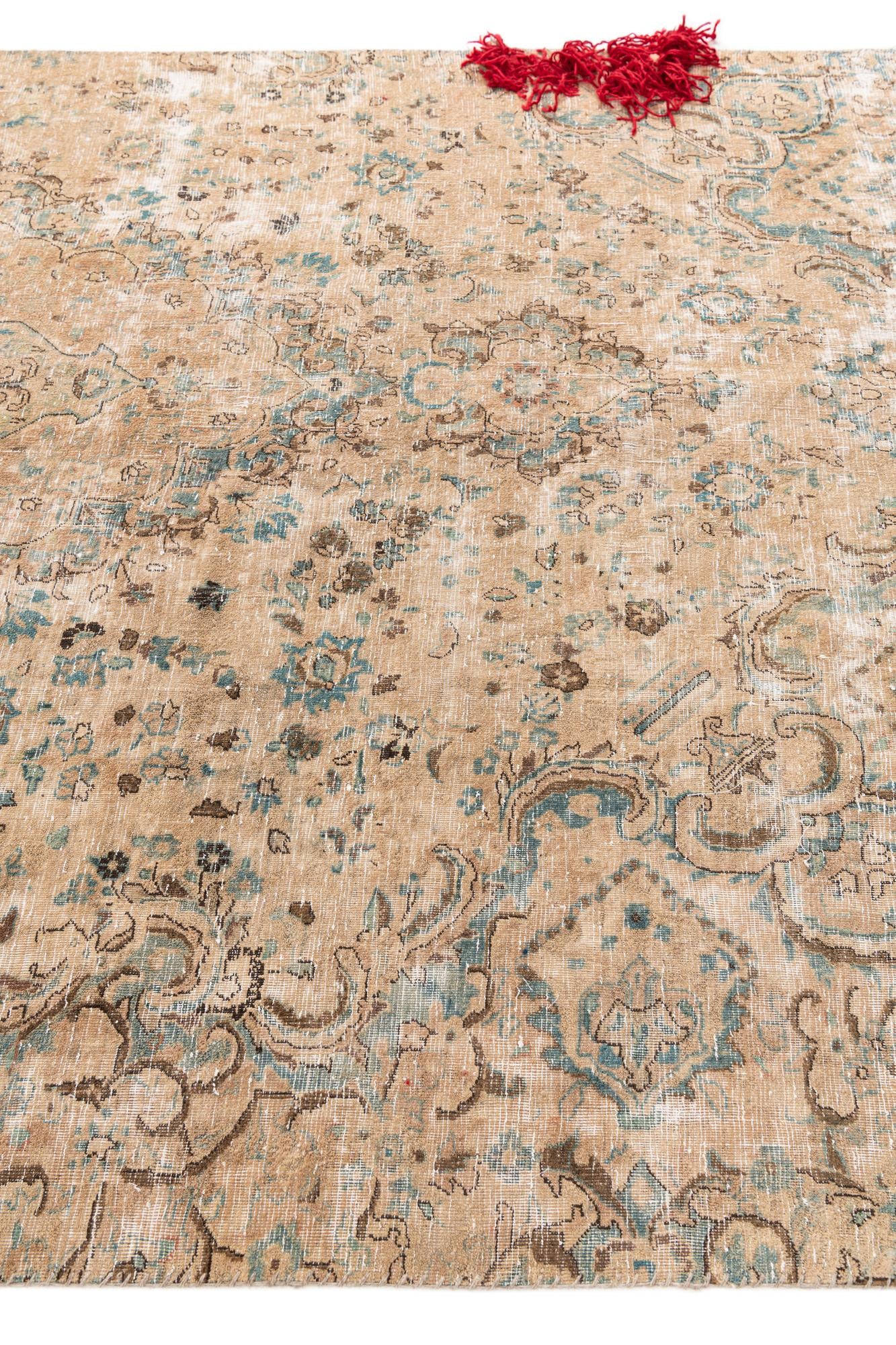 6' 10 x 10' 6 Hand Knotted Ultra Vintage Persian Wool Rug