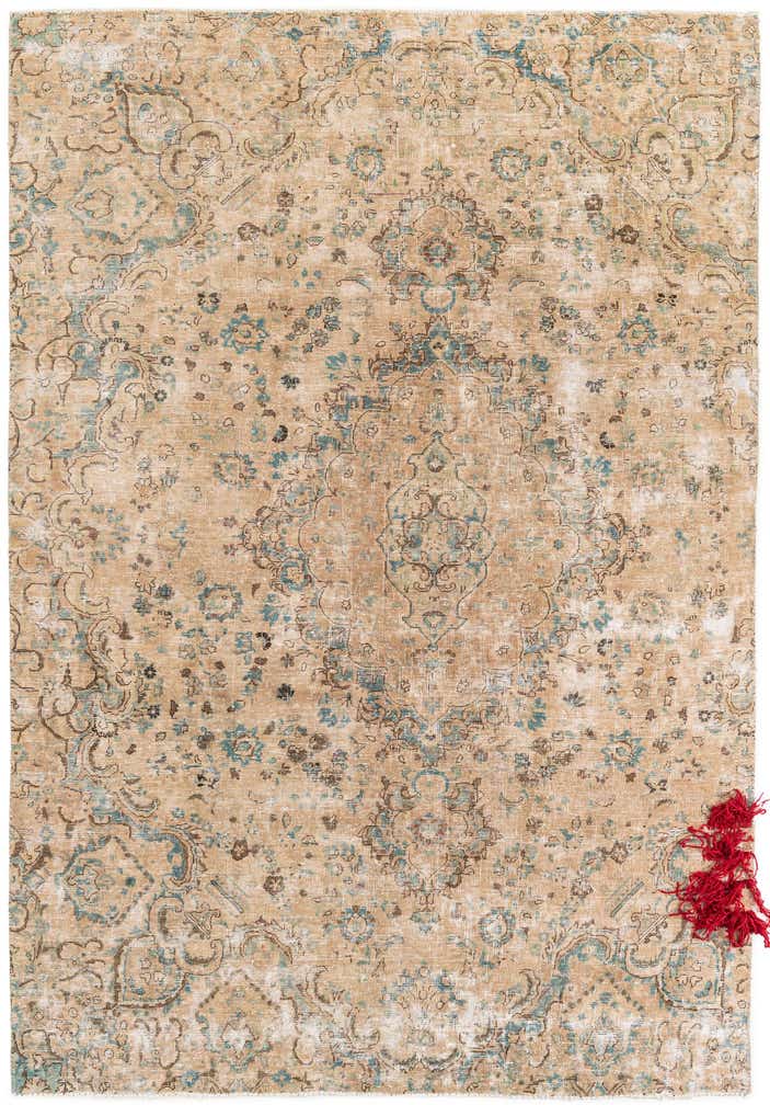 6' 10 x 10' 6 Hand Knotted Ultra Vintage Persian Wool Rug