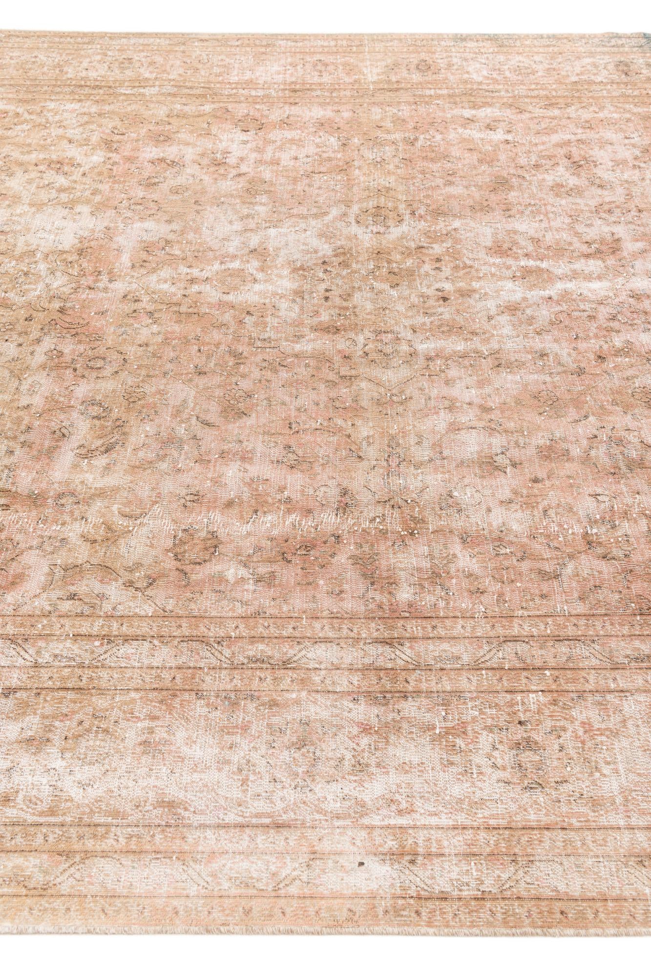 9' 5 x 12' 9 Hand Knotted Ultra Vintage Persian Wool Rug