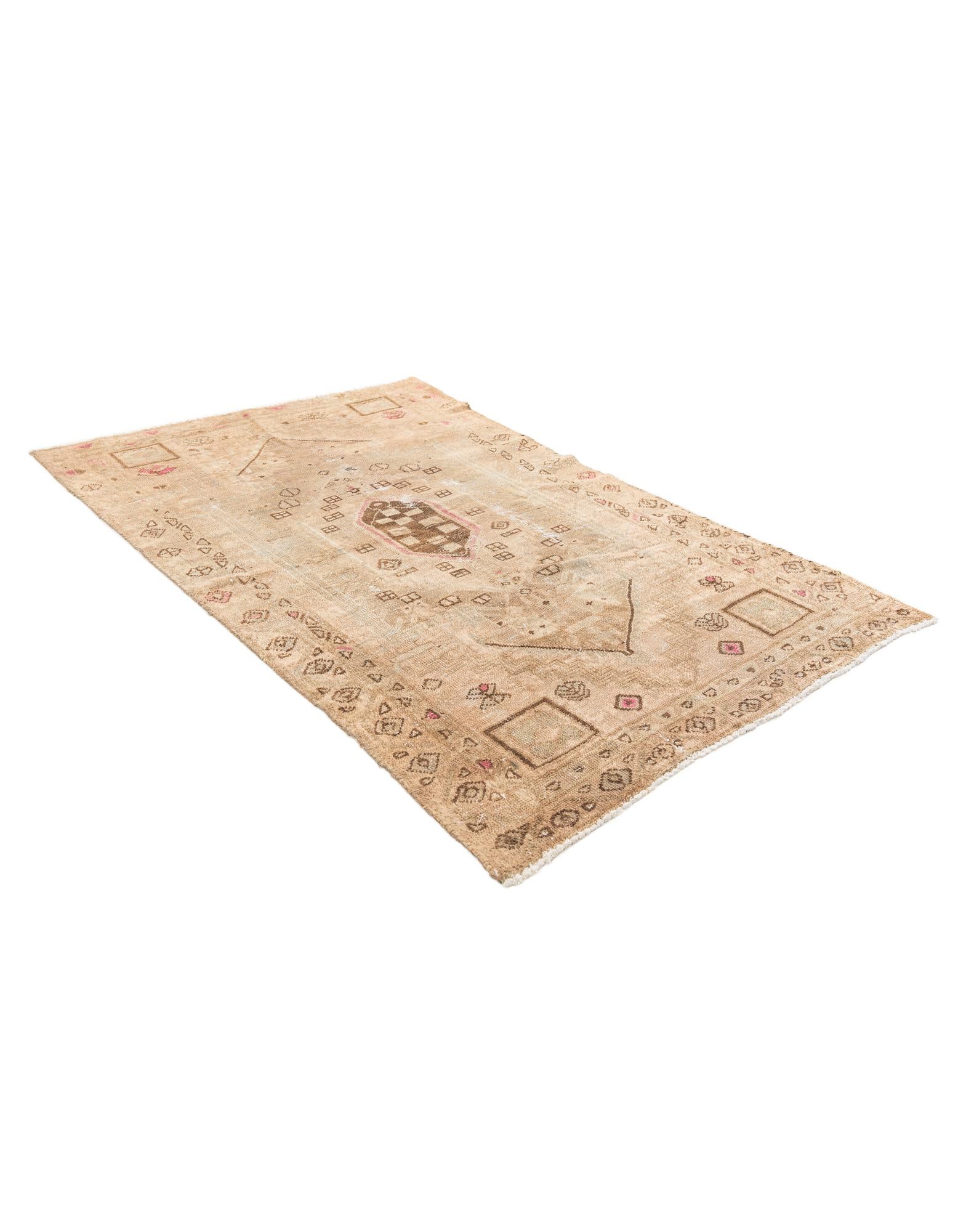 4' x 6' 4 Hand Knotted Ultra Vintage Persian Wool Rug