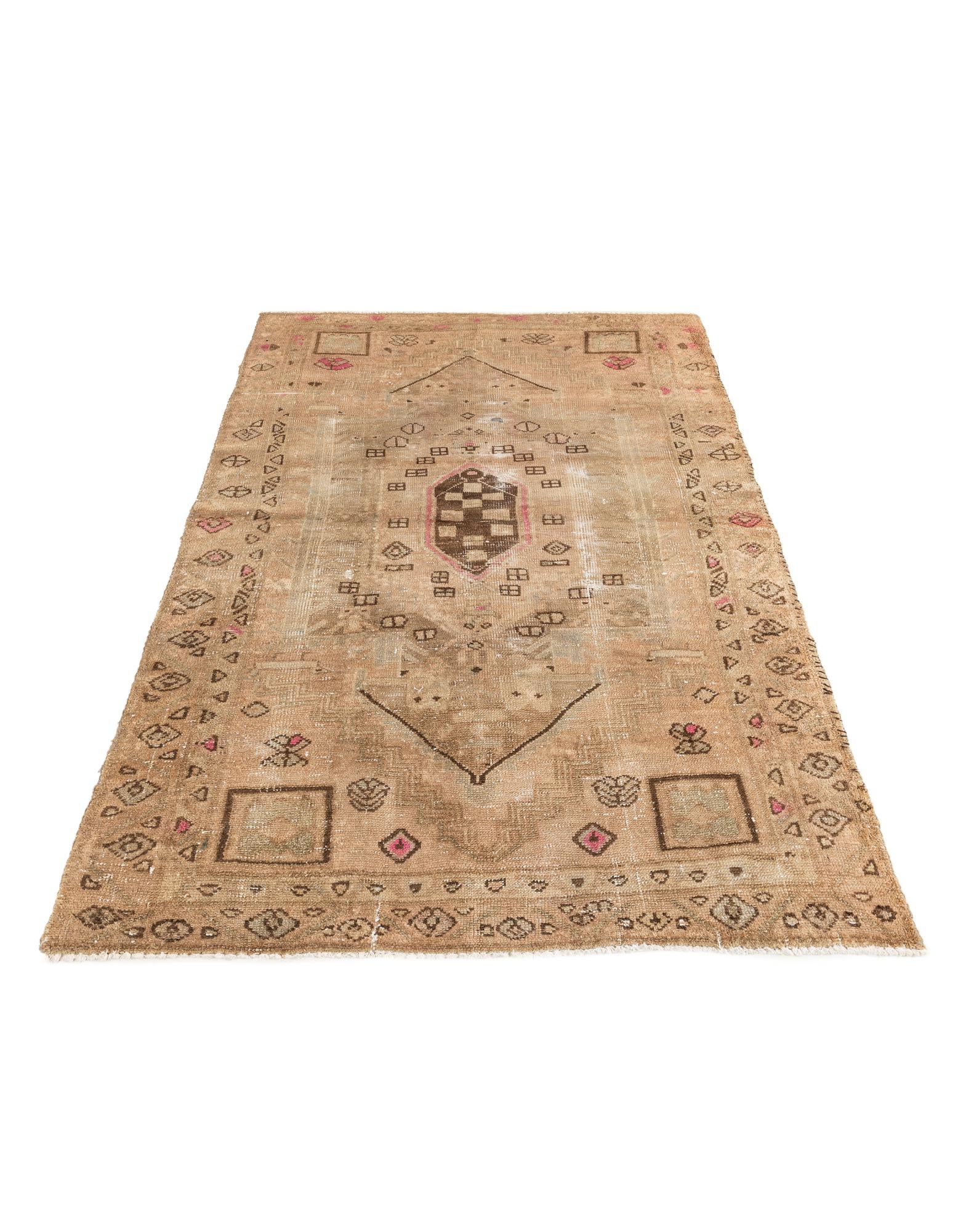 4' x 6' 4 Hand Knotted Ultra Vintage Persian Wool Rug
